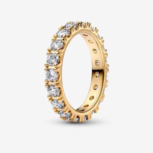 160050C01_RGB Originale Pandora 160050C01 52 Misura Argento Sterling 925 Anello Fascia Scintillante oro 14k placcato