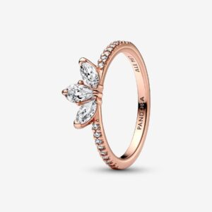 182392C01_RGB Originale Pandora 182392C01 52 Misura Argento Sterling 925 Anello Herbarium Petali Luminosi 14k oro placcato