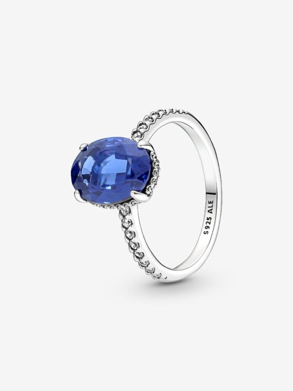 190056C01_RGB Originale Pandora 190056C01 54 Misura Argento Sterling 925 Anello Pandora Pietra Blu