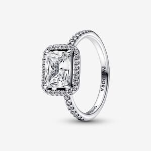192391C01_RGB Originale Pandora 192391C01 56 Misura Argento Sterling 925 Anello Punto Luce Rettangolo