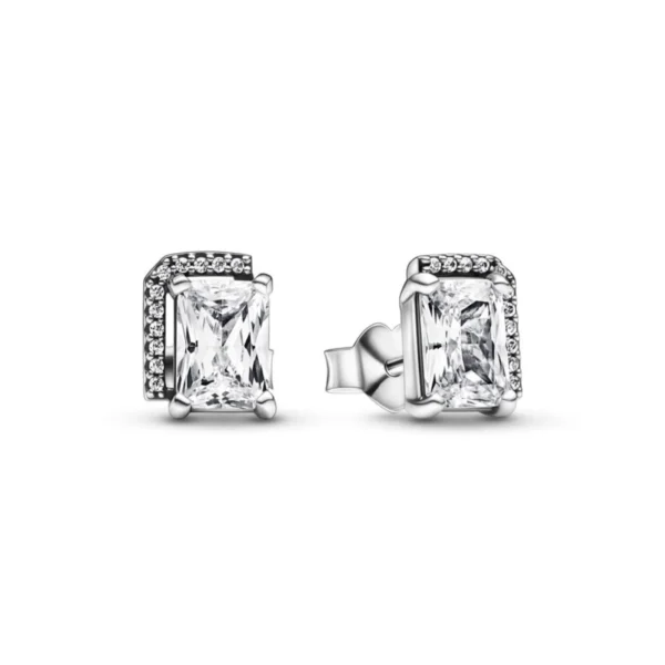 292380C01-1.jpg Originale Pandora 292380C01 Argento Sterling 925 Orecchini Punti Luce Rettangolo