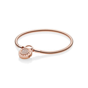 587757CZ_RGB-2 Originale Pandora 587757CZ 23 Misura Argento Sterling 925 Bracciale Pandora Lucchetto placcato oro 14k