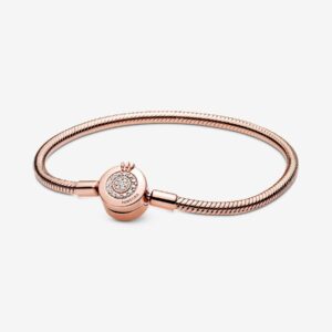 589046C01_RGB Originale Pandora 589046C01 18 Misura Argento Sterling 925 Bracciale Moments O Coronata placcato oro 14k