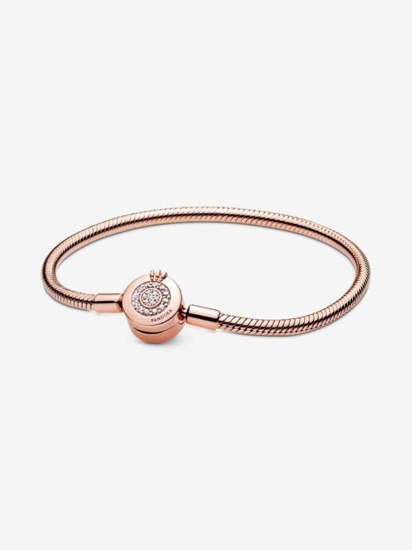 589046C01_RGB Originale Pandora 589046C01 18 Misura Argento Sterling 925 Bracciale Moments O Coronata placcato oro 14k