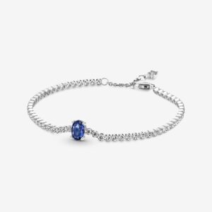 590039C01_RGB Originale Pandora 590039c01 16 Misura Argento Sterling 925 Bracciale Tennis con Pietra Blu