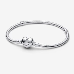 Originale Pandora 590719 19 Misura Argento Sterling 925 Bracciale Moments con Chiusura a Cuore