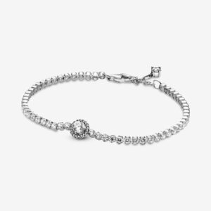 599416C01_RGB Originale Pandora 599416c01 18 Misura Argento Sterling 925 Bracciale Tennis Scintillante