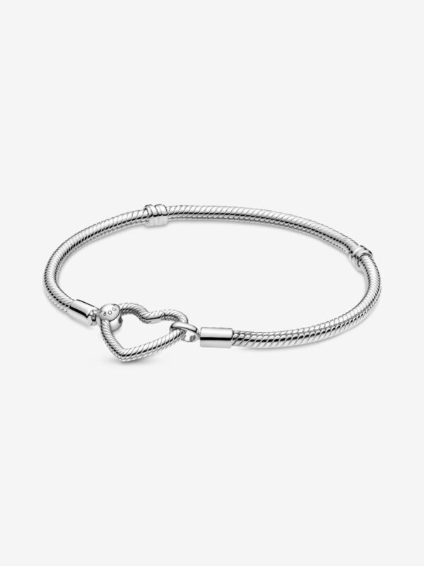 599539C00_RGB Originale Pandora 599539c00 23 Misura Argento Sterling 925 Bracciale Moments con Chiusura a Cuore Componibile