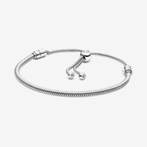 599652C01_RGB Originale Pandora 599652c01-2 Argento Sterling 925 Bracciale Moments con Chiusura Scorrevole