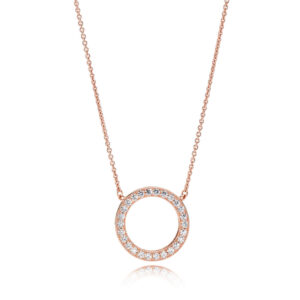 Originale Pandora 580515cz 45 Misura Argento Sterling 925 Collana Pandora Cerchio Grande oro 14k placcato