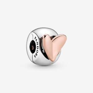 Originale Pandora 788697C00 Argento Sterling 925 Charm Clip con cuore Placcatura in Oro Rosa 14k