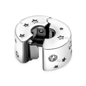 Originale Pandora 790010C01 Argento Sterling 925 Charm Clip Stelle