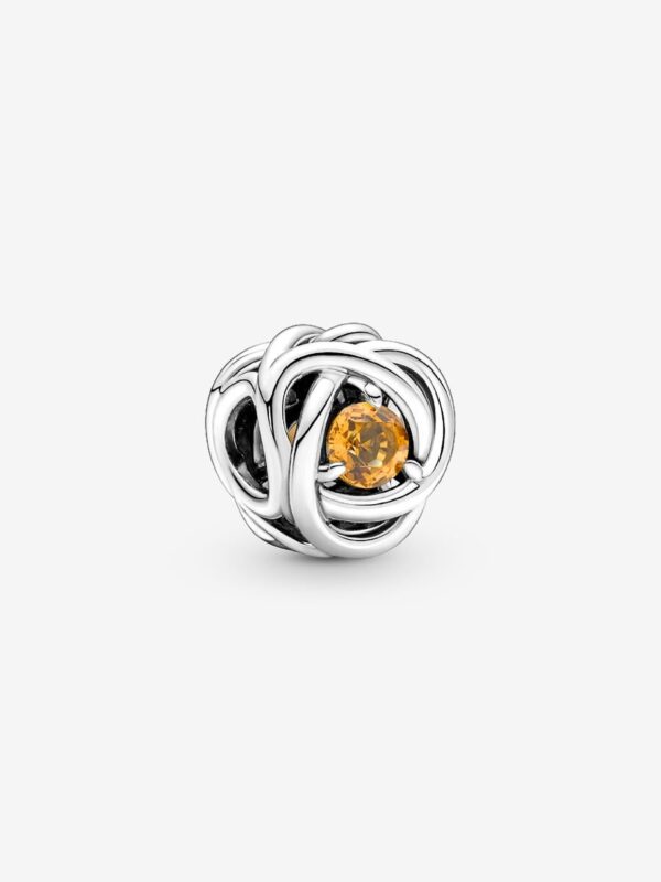 790065C04_RGB Originale Pandora 790065C04 Argento Sterling 925 Charm Cerchio Eterno Miele Novembre