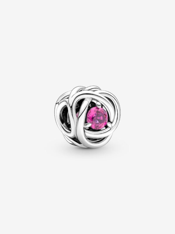 790065C05_RGB Originale Pandora 790065C05 Argento Sterling 925 Charm Cerchio Eterno Rosa Ottobre
