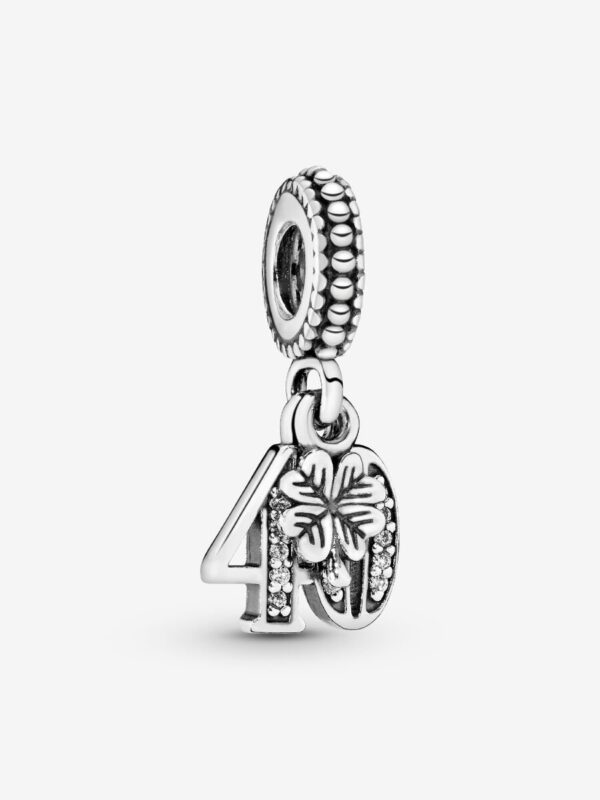 Originale Pandora 791288CZ Argento Sterling 925 Charm Pendente 40 Anni