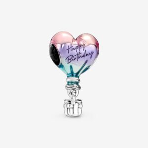 Originale Pandora 791501c01 Argento Sterling 925 Charm Mongolfiera "Happy Birthday"