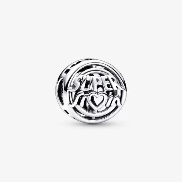 Originale Pandora 792644C00 Argento Sterling 925 Charm   Pandora Openwork “Super Mom”