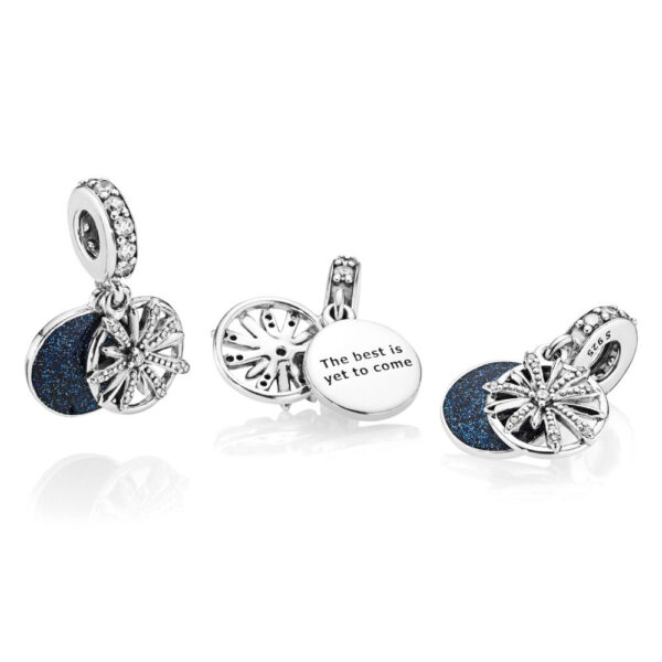 Originale Pandora 797531CZ Argento Sterling 925 Charm pendente Auguri scintillanti