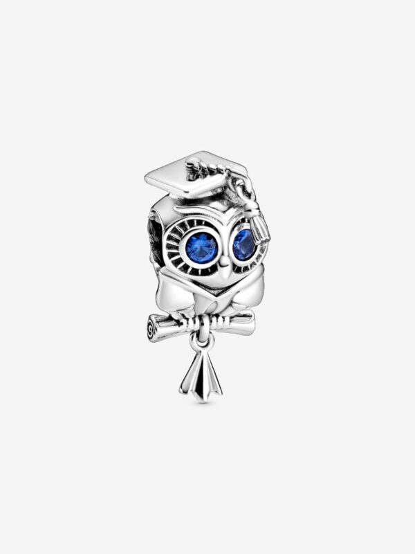 798907C01_RGB Originale Pandora 798907C01 Argento Sterling 925 Charm Gufo Laureato