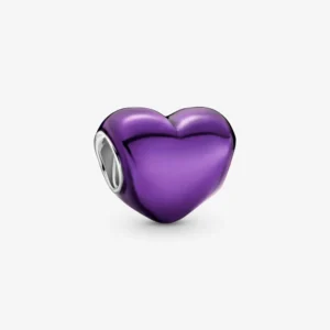 Originale Pandora 799291c01 Argento Sterling 925 Charm Cuore Viola Metallico